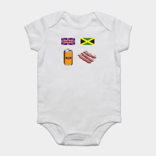 English "Beer-Can" = Jamaican "Bacon" Baby Bodysuit